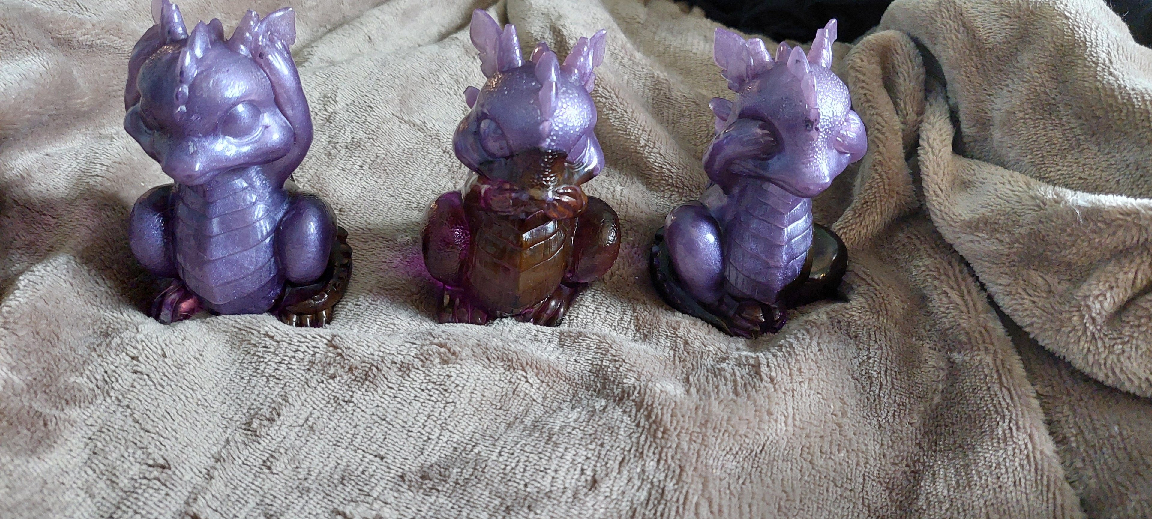 Resin Hear, See & Speak No Evil Dragon Set