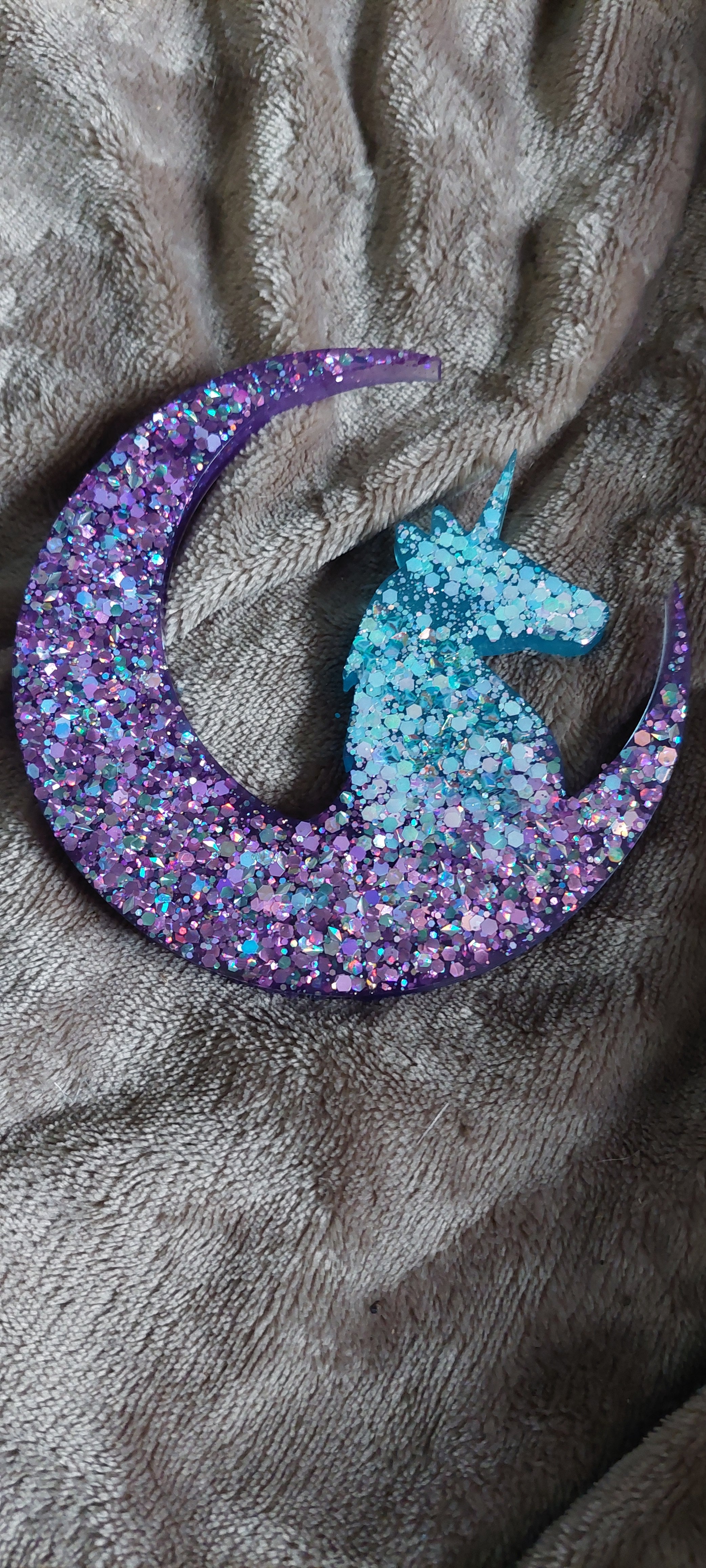 Resin Moon with Unicorn