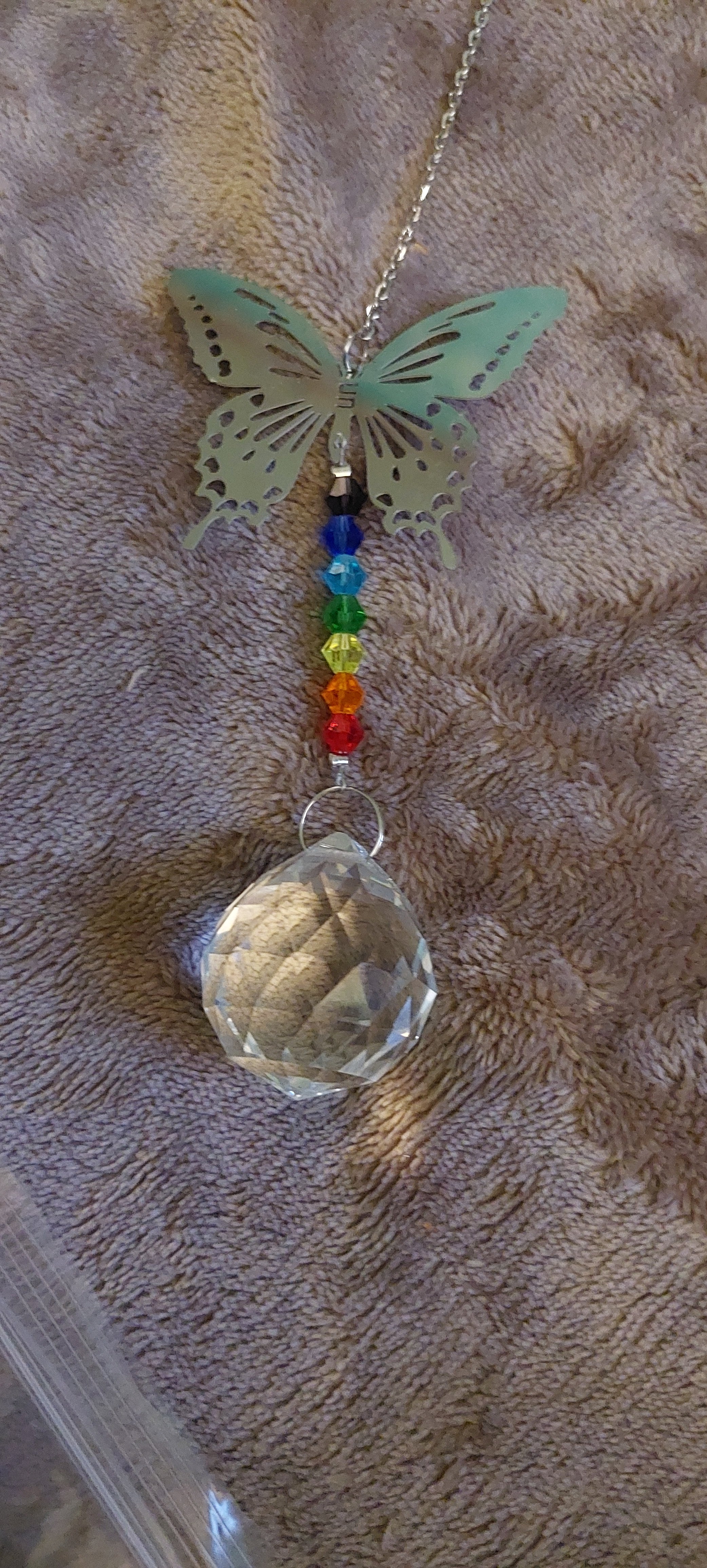 Butterfly Sun Catcher with Ball Dangle