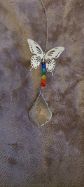 Butterfly Sun Catcher with Tear Drop Dangle