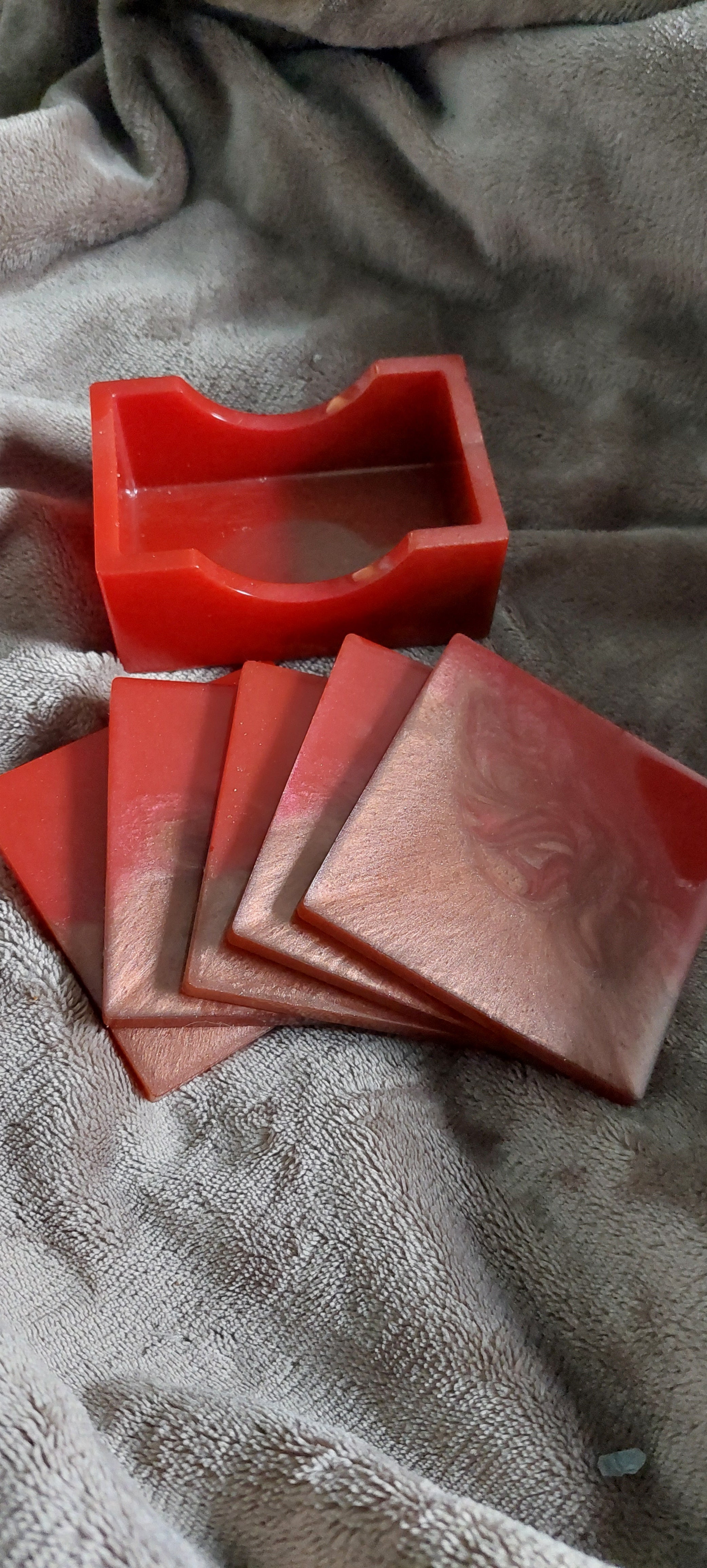 Resin Square Coaster Set – Base + 5 Coasters
