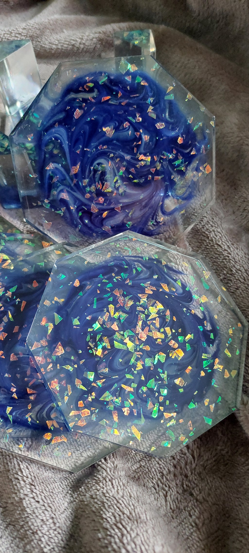 Resin Octagon Coaster Set – Base + 5 Coasters